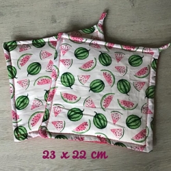 Topflappen Set XL doppellagig Geschenk Einzigartig - Melonen