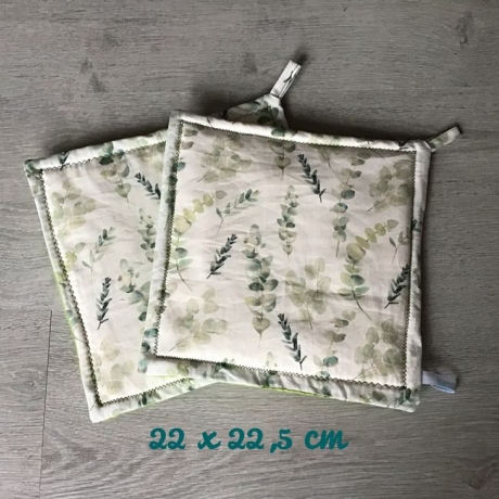 Topflappen Set XL doppellagig Geschenk Einzigartig - Efeu