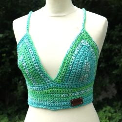 Top gehäkelt Häkeltop Oberteil Bustier Damenmode Handarbeit 