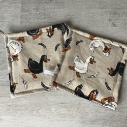 Topflappen Set XL - doppellagig Einzigartig - Enten groß