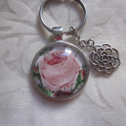 Cabochon Schlüsselanhänger Rose Blume Rosalie