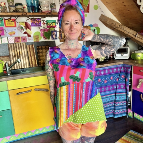 Vokuhila Shirt in A-Form Größe 40/42