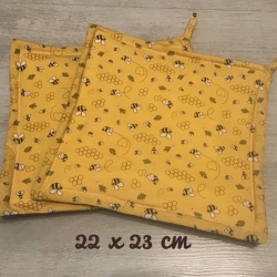 Topflappen Set XL doppellagig Geschenk Einzigartig - Bienen