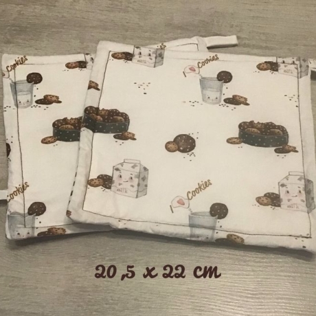Topflappen Set XL doppellagig Geschenk Einzigartig - Cookies