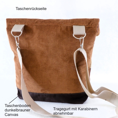Umhängetasche/beige Cord Tasche/Handtasche/crossover bag/braun