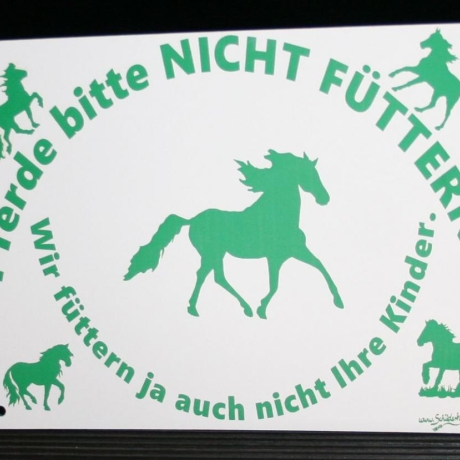 Füttern verboten Schild PFERD No.  20, Gravurschild 15x20 cm