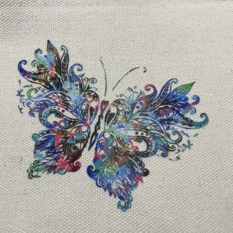 Schminktäschchen - blau bunter Schmetterling 