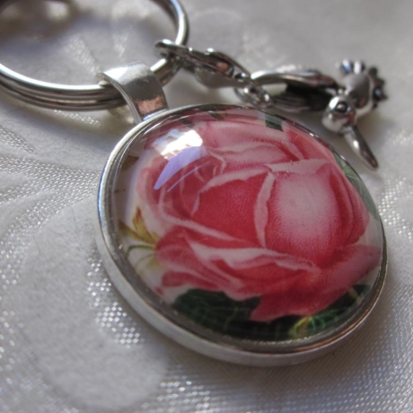 Schlüsselanhänger Rose Kiwi Vogel Charm Jardin