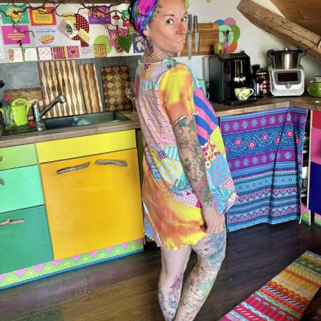 Vokuhila Shirt in A-Form Größe 40/42