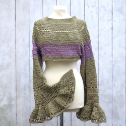 Top Schulterwärmer Shrug Bolero Pullover Bauchfrei Oberteil 