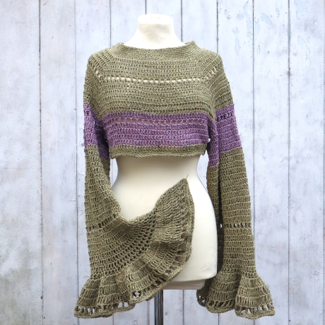 Top Schulterwärmer Shrug Bolero Pullover Bauchfrei Oberteil 