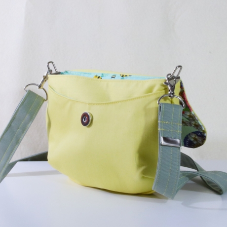 kleine Umhängetasche Damen-Sommertasche-Blumenmuster-Clutch-gelb