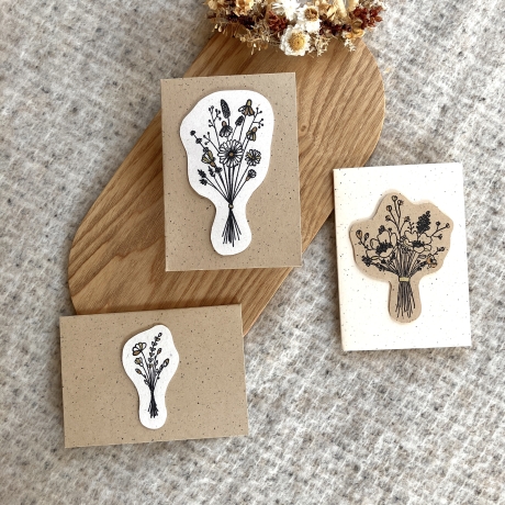 Set Kleine Sträußchen • 3 Mini-Klappkarten & Umschlag