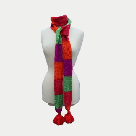 Schal Wickelschal Strickmode schmal lang bunt unisex modern