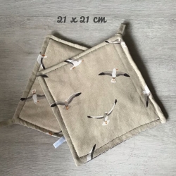 Topflappen Set XL - doppellagig Einzigartig - Möwen
