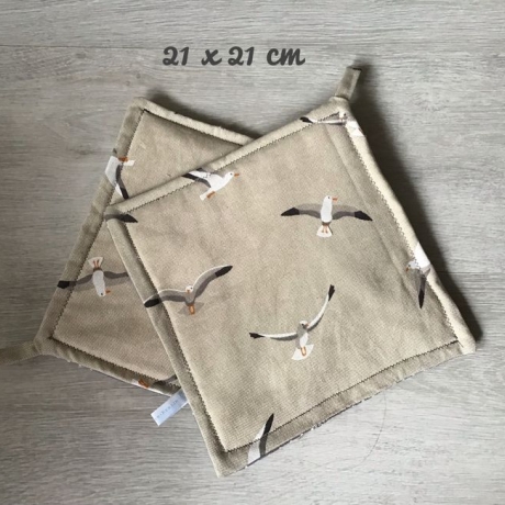 Topflappen Set XL - doppellagig Einzigartig - Möwen