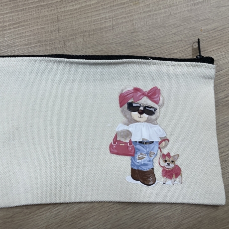 Schminktäschchen - Lady mit Hund - Geschenk für die kleine Dame