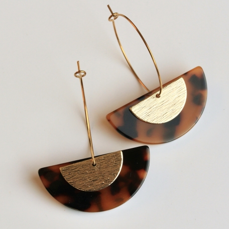 Ohrringe Leoprint gold Creolen mit Leopard Leo Muster 