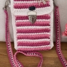 Tasche Handytasche Umhängetasche weiß rosa pink