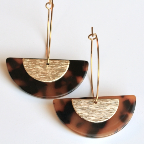 Ohrringe Leoprint gold Creolen mit Leopard Leo Muster 