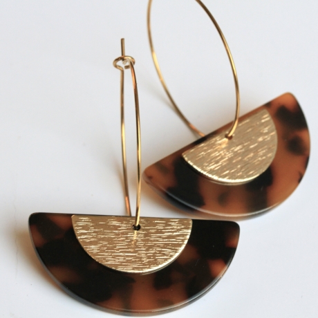 Ohrringe Leoprint gold Creolen mit Leopard Leo Muster 