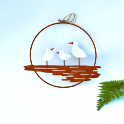 Loop Möwen maritimer Türkranz Rostoptik Hänger Fensterdeko 