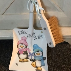 Kehrbesen Set - handmade - Einzug - Unikat - Pinguine