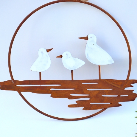 Loop Möwen maritimer Türkranz Rostoptik Hänger Fensterdeko 