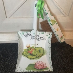 Kehrbesen Set - handmade - Froschmädchen „ Schön, dass du.“ 