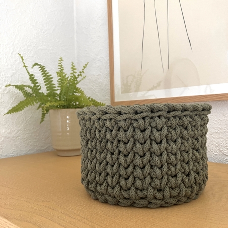 Häkelkorb Korb Körbchen Utensilo • oliv grün