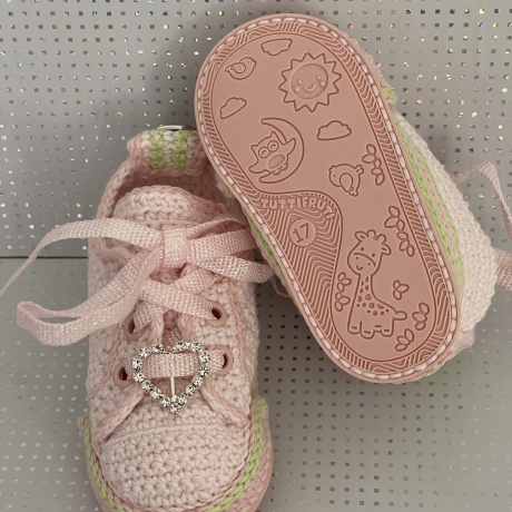 Babyschuhe Turnschuhe Sneaker gehäkelt rosa