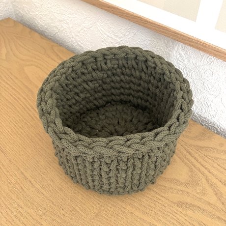 Häkelkorb Korb Körbchen Utensilo • oliv grün