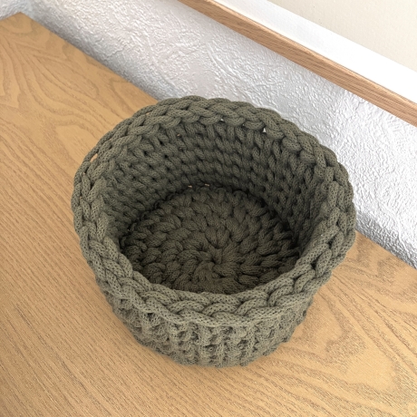 Häkelkorb Korb Körbchen Utensilo • oliv grün