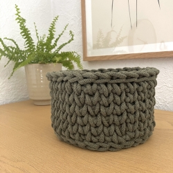 Häkelkorb Korb Körbchen Utensilo • oliv grün