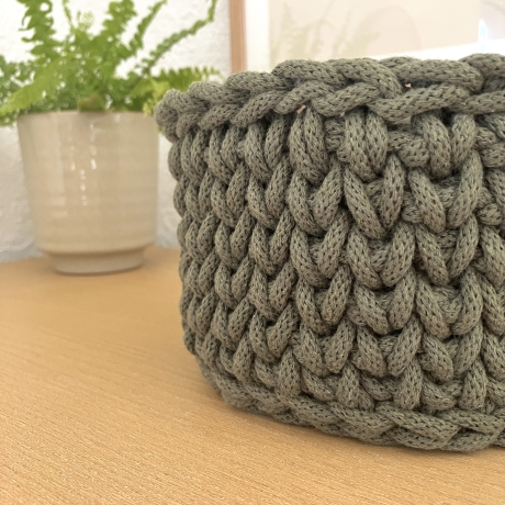 Häkelkorb Korb Körbchen Utensilo • oliv grün