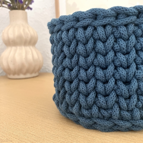 Häkelkorb Korb Körbchen Utensilo • blau türkis