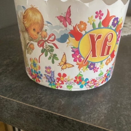 4 Backformen Osterkuchen Kulitsch, Kartonpapier, bunt