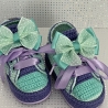Babyschuhe Turnschuhe Sneaker gehäkelt lila flieder mint grün