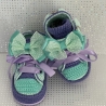 Babyschuhe Turnschuhe Sneaker gehäkelt lila flieder mint grün