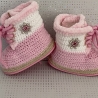 Babyschuhe Stiefel Booties rosa weiß