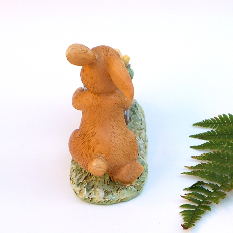 Hase mit Blumenwagen Deko Figur Floristik Aufsteller Tischdeko