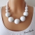 Statement Kette Collier Perlenkette weiß silberfarben