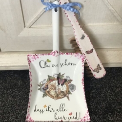 Kehrbesen Set - handmade - Einzug - Unikat - Katzen im Rahmen 