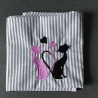 Geschirrtuch mit Spruch Geschenk Einzigartig - „Katzen in Love“