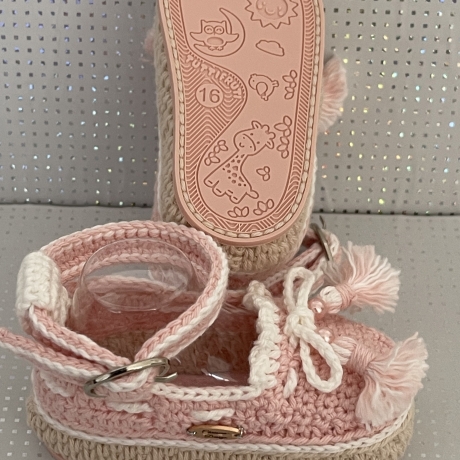 Babyschuhe Ballerina Ballerinas gehäkelt rosa