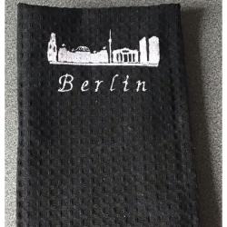 Geschirrtuch mit Spruch Geschenk Einzigartig - „Berlin“ schwarz