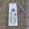 Lesezeichen - Holz - mit lila Wildblume Mohn 