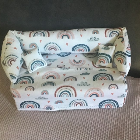 Deko-Sofa KosmetikboxSofa TaschentücherboxSofa - Regenbogen