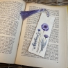 Lesezeichen - Holz - mit lila Wildblume Mohn 