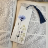 Lesezeichen Holz - Wildblume blauer Mohn - Männergeschenk